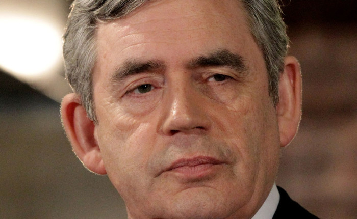 Gordon Brown, Cancelliere dello Scacchiere, con Dick Fuld, all’ inaugurazione della nuova sede di Londra di Lehman Brothers, 5 aprile 2004